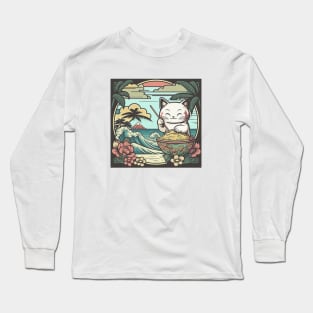 Tropical Ramen Kawaii Kitty Long Sleeve T-Shirt